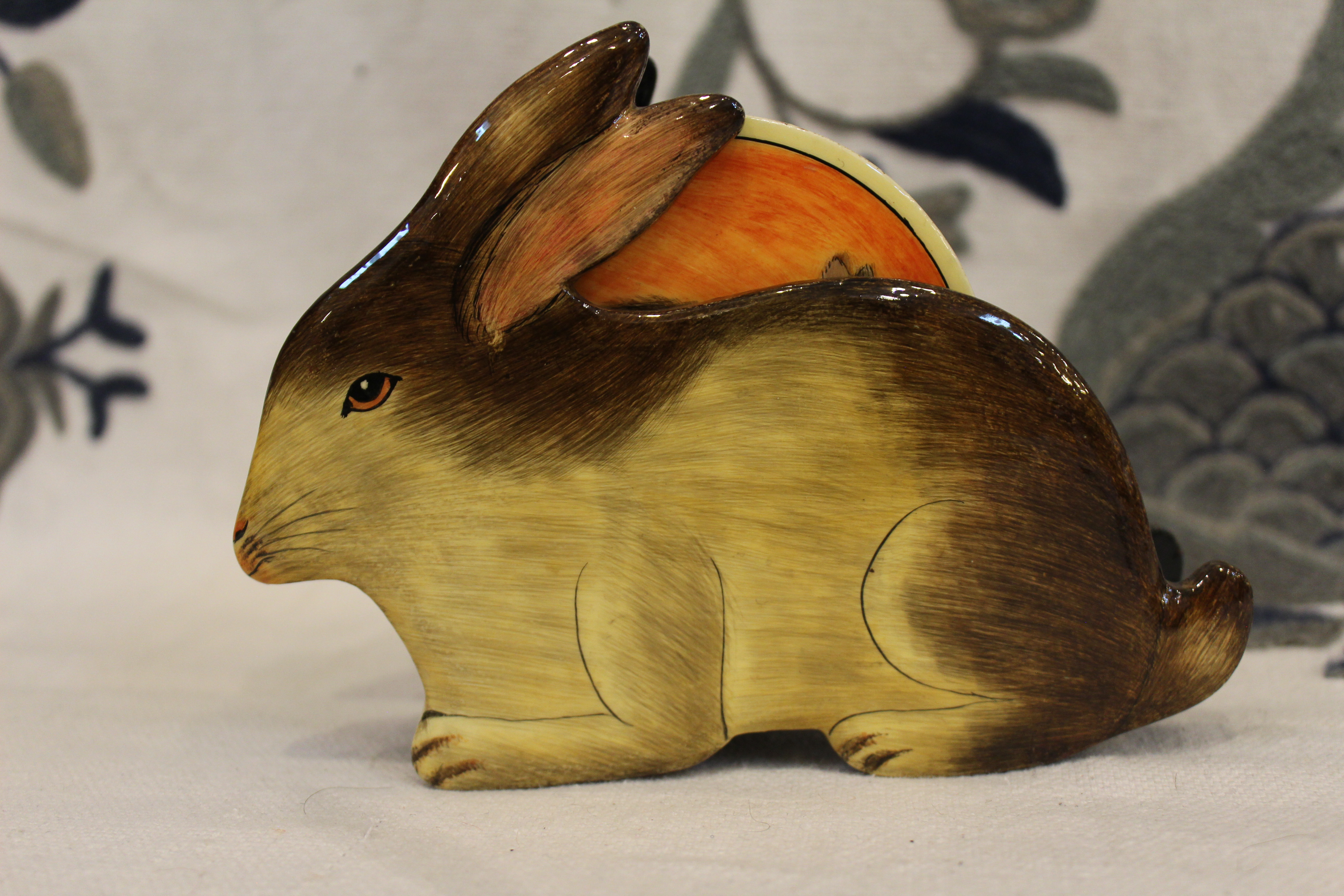 PAPIER-MACHE COASTER SET RABBITS.